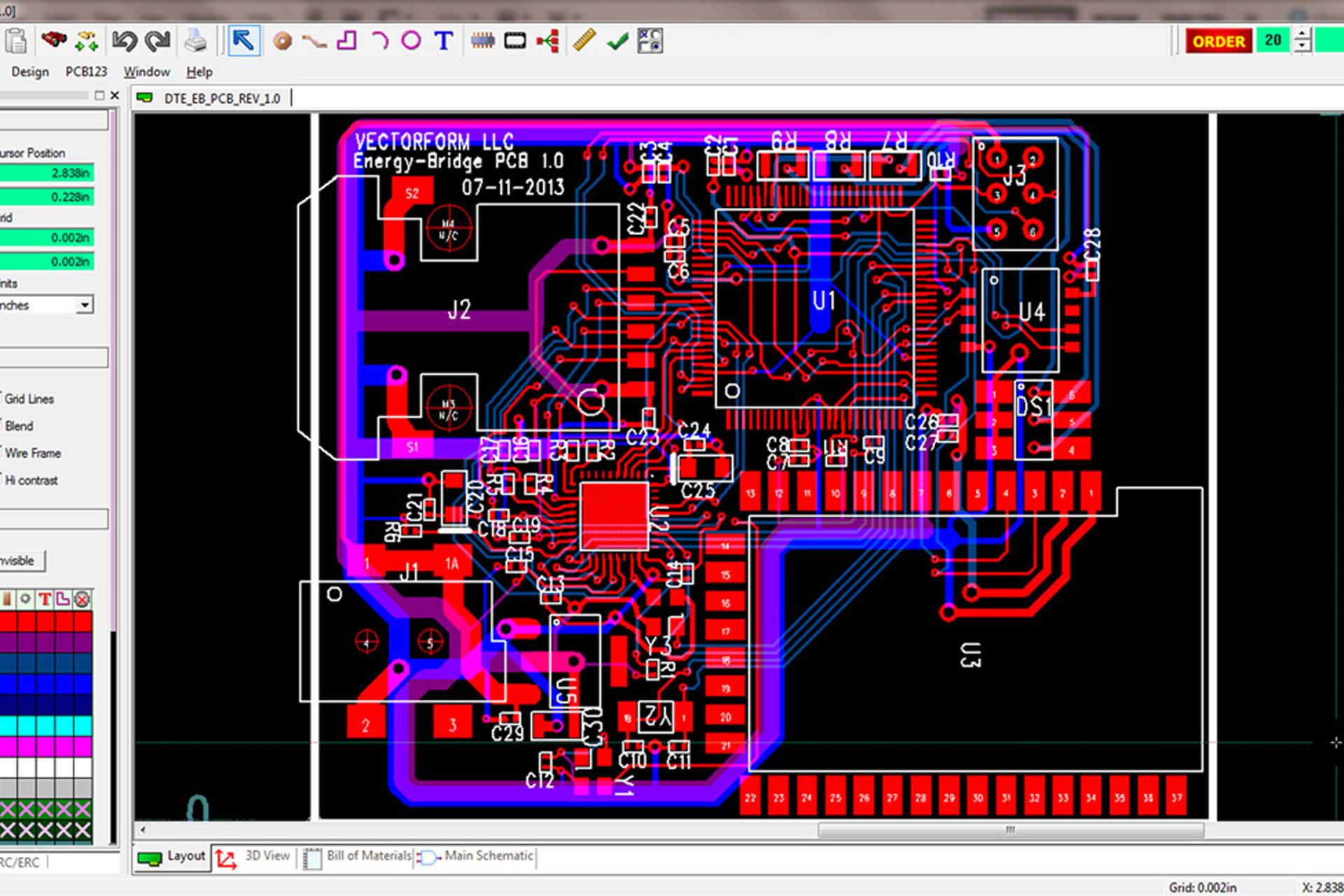 A PBC CAD layout