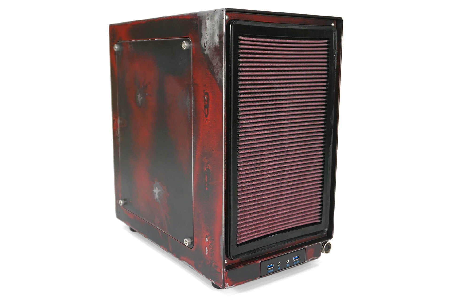 A hero shot of the custom steel K&N air filter PC